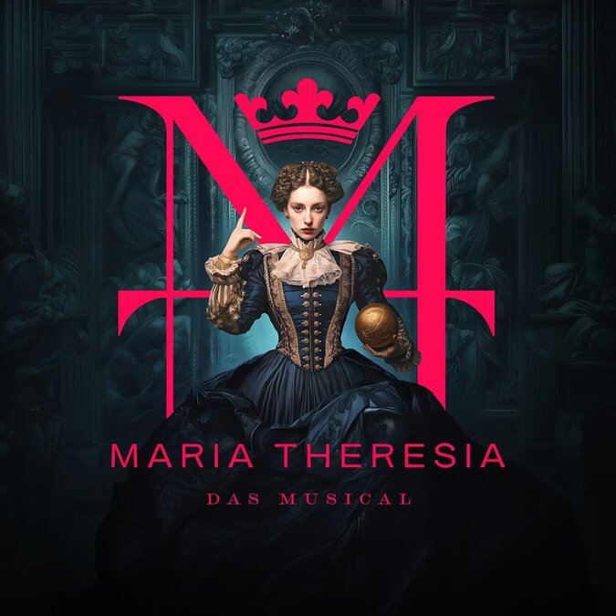 Logo and baroque‑style figure for “Maria Theresia – The Musical” | © VBW / Deen van Meer