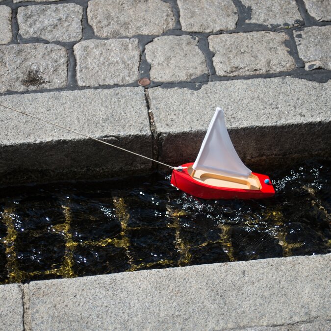 Close-up of a traditional wooden boat on the road from Freiburg to Germany