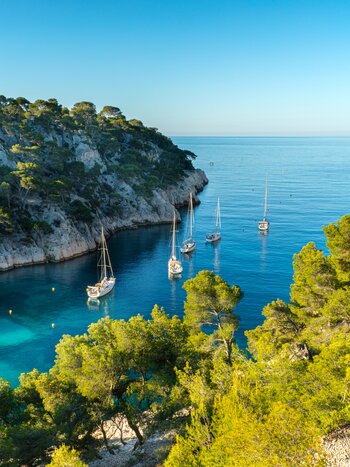 Vue sur la calanque de Port Pin à Cassis , France. | © Shutterstock 1420499792