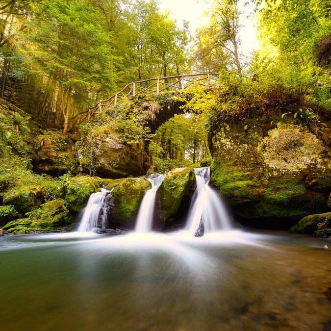 Müllerthal Luxemburg | © shutterstock_1858596178 Wasserfall Schiessentümppel im Mullerthal in Luxemburg | © shutterstock_1858596178