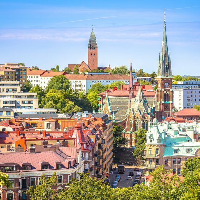 Stadt Göteborg Dächer mit Panoramablick | © shutterstock / 2382989225