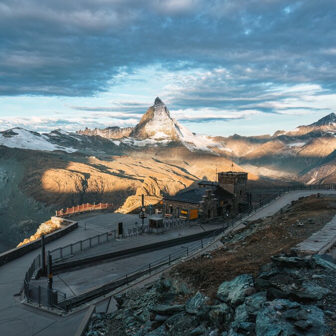 Belle vue sur le Cervin par le téléphérique du Gornergrat en automne près de Zermatt, Suisse